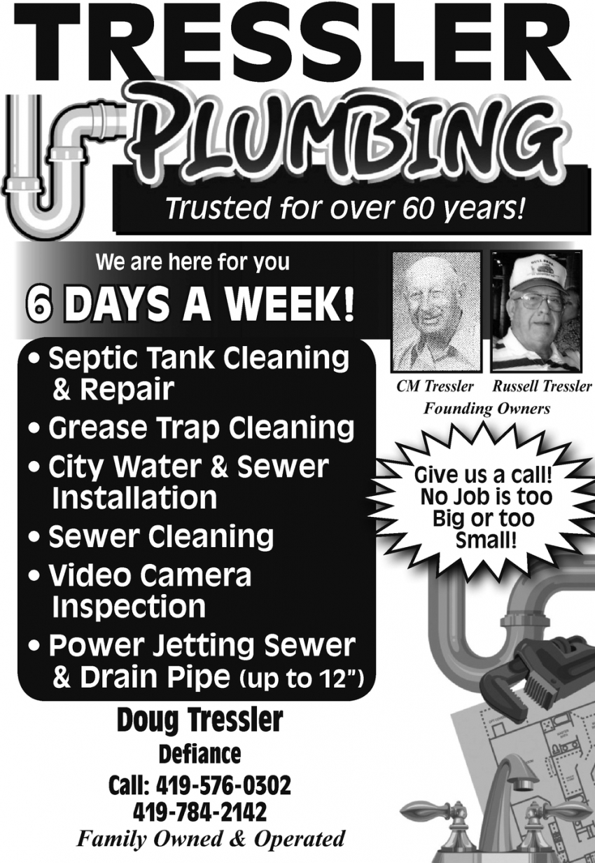 Drain Cleaning in Stryker, Bryan, and Napoleon, OH